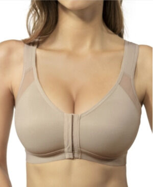 Leonisa Front Closure Posture Corrector Full Coverage Bra Light Beige Size 34DD